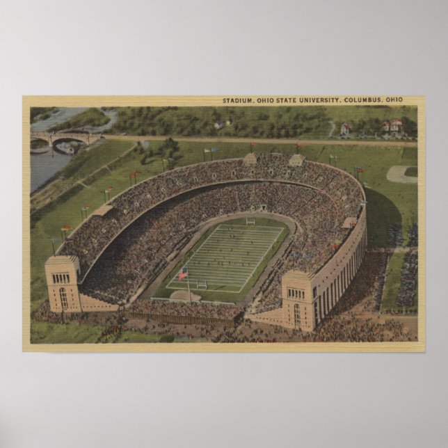 Affiche Columbus, Ohio - Ohio State University (Devant)