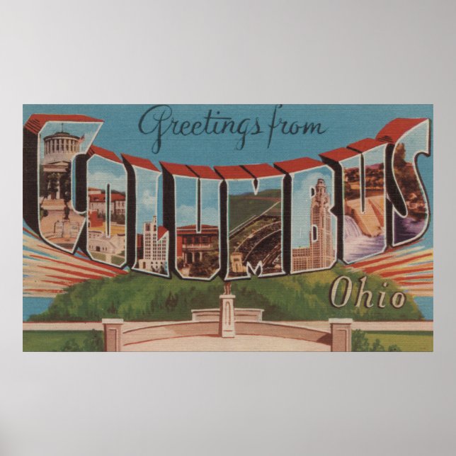 Affiche Columbus, Ohio - Scènes de grandes lettres 2 (Devant)