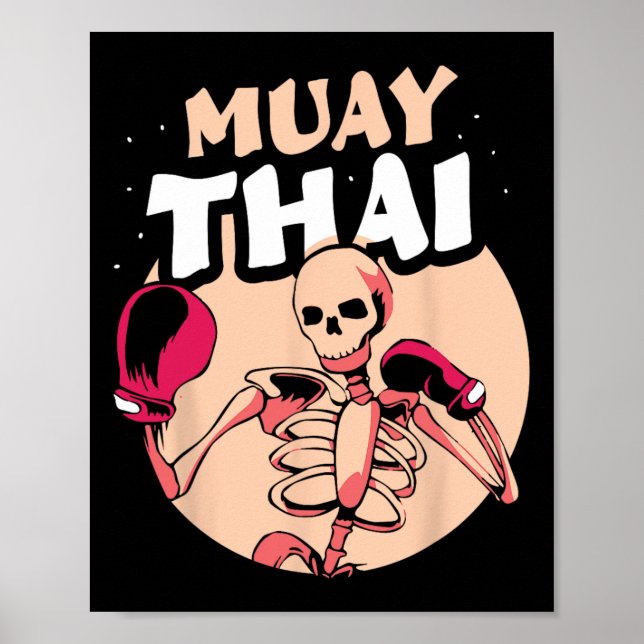 Affiche Combat de boxe thaïlandaise amateur d'arts martiau (Devant)