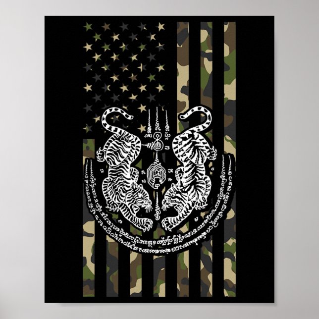 Affiche Combat de rue Muay Thai Tiger Mma Muay Thai Kickbo (Devant)