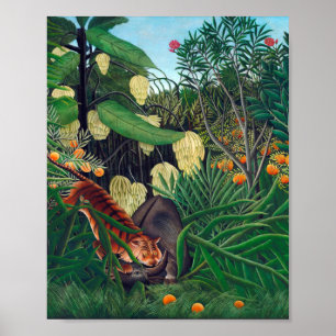 Affiche Combat Entre Un Tigre Et Un Buffle Henri Rousseau