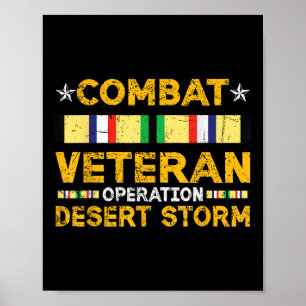 Affiche Combat Tempête du désert Vétéran Service de guerre