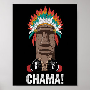 Affiche Combattant Chama Fan de MMA Jjb Boxe Muay Thai Kic