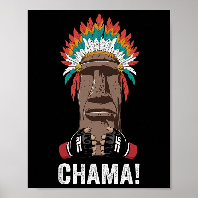 Affiche Combattant Chama Fan de MMA Jjb Boxe Muay Thai Kic (Devant)