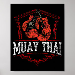 Affiche Combattant d'arts martiaux Muay Thai Boxe Hobby