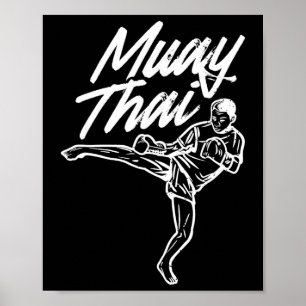Affiche combattant d'arts martiaux thaïlandais Muay Thai