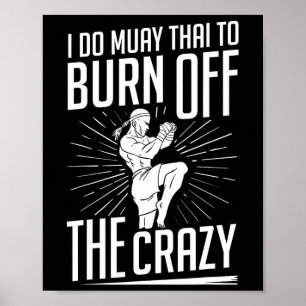 Affiche Combattant de formation de Muay Thai Kickboxing Dé