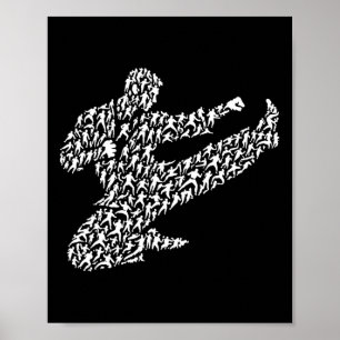 Affiche Combattant de karaté et de Kung Fu 