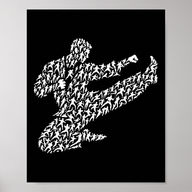Affiche Combattant de karaté et de Kung Fu  (Devant)