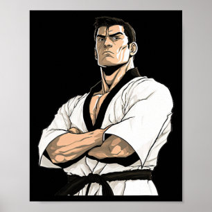 Affiche Combattant de Karaté Kyokushin - Arts Martiaux
