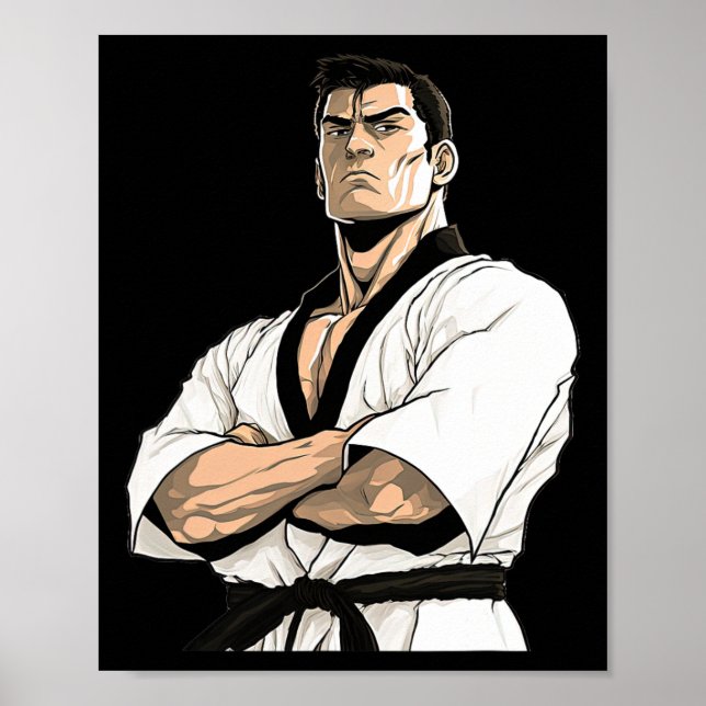 Affiche Combattant de Karaté Kyokushin - Arts Martiaux  (Devant)