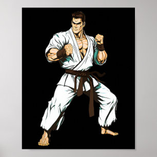 Affiche Combattant de Karaté Kyokushin - Arts Martiaux Jap