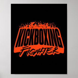 Affiche Combattant de kickboxing, entraînement, vêtements