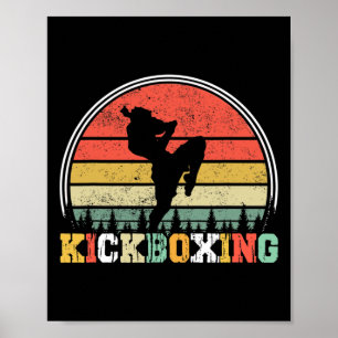 Affiche Combattant de kickboxing vintage arts martiaux A