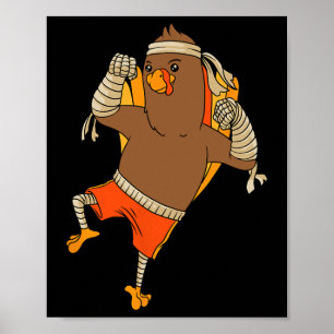 Affiche Combattant de MMA de dinde Jour de Thanksgiving Ar