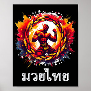Affiche Combattant de Muay Thai Art des Huit Membres MMA T