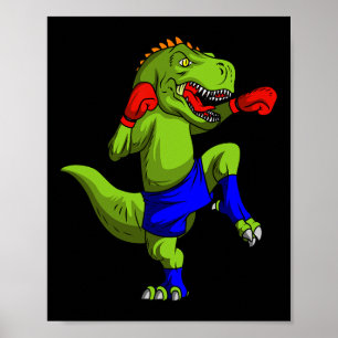 Affiche Combattant de Muay Thai Mma T-rex Comt d'arts mart