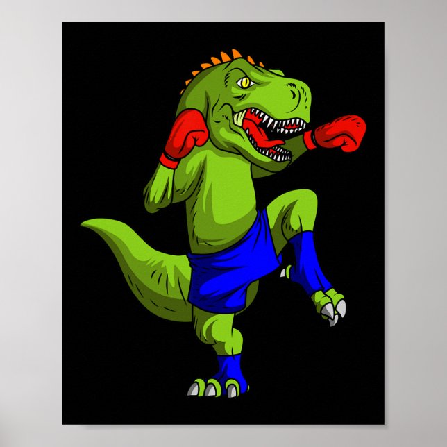 Affiche Combattant de Muay Thai Mma T-rex Comt d'arts mart (Devant)