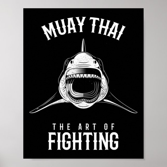 Affiche Combattant de Muay Thai Shark Mma et de kickboxing (Devant)
