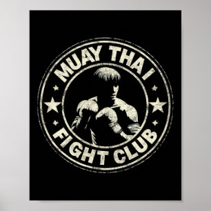 Affiche Combattant de Muay Thai Thaïlande Kickboxing Mma V