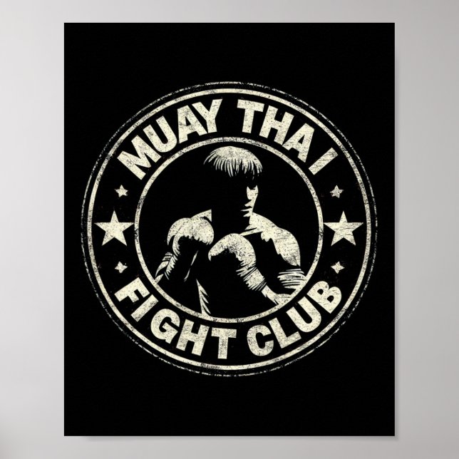 Affiche Combattant de Muay Thai Thaïlande Kickboxing Mma V (Devant)