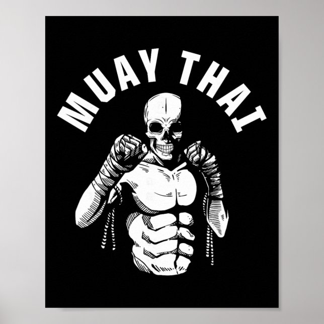 Affiche Combattant de squelette de Muay Thai Entraîneur de (Devant)