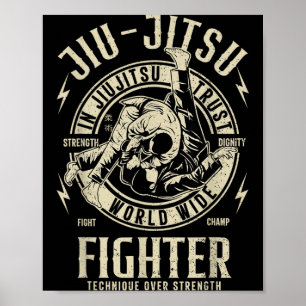 Affiche Combattant Jiu Jitsu Drôle BJJ T Jiu Jitsu Brésili