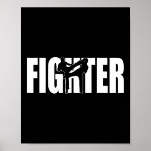 Affiche Combattant Mma Kickboxing Muay Thai Arts Martiaux