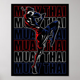 Affiche Combattant Muay Thai Sports Arts Martiaux Mma Thaï