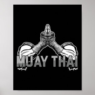 Affiche Combattant Muay Thai Sports Mma Arts Martiaux Thaï