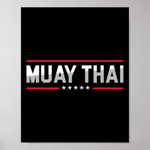 Affiche Combattant Muay Thai Sports Mma Boxe Thaïlande Mar