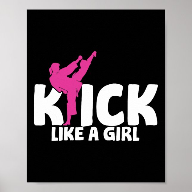 Affiche Combattante de kick-boxing fille kickboxing arts m (Devant)