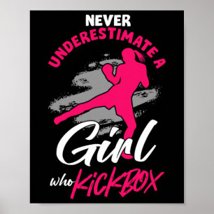 Affiche Combattante de kickboxing Fille Kickboxing Mma Spo