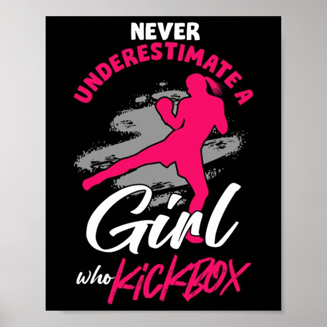 Affiche Combattante de kickboxing Fille Kickboxing Mma Spo (Devant)