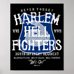 Affiche Combattants de Harlem Histoire Militaire Noire Vin