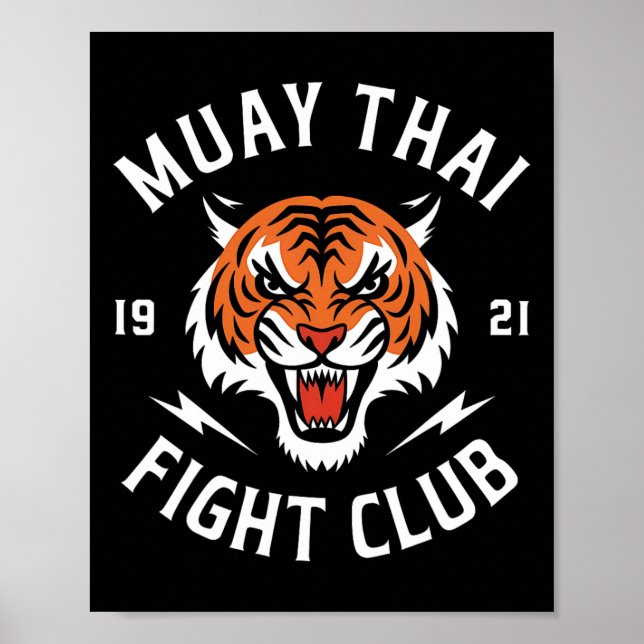 Affiche Combattants de kickboxing Muay Thai Tiger Thaiboxi (Devant)