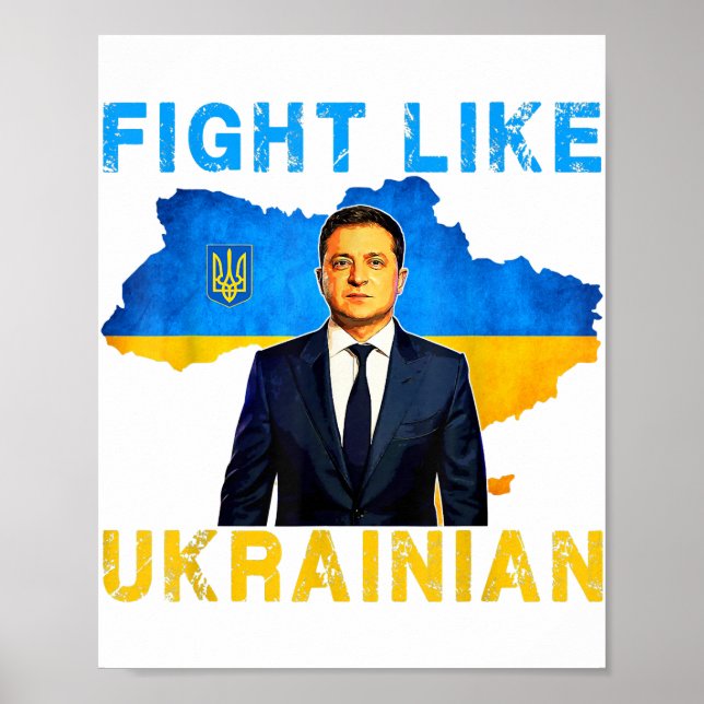 Affiche Combattre Comme l'Ukrainien Je suis avec l'Ukraine (Devant)