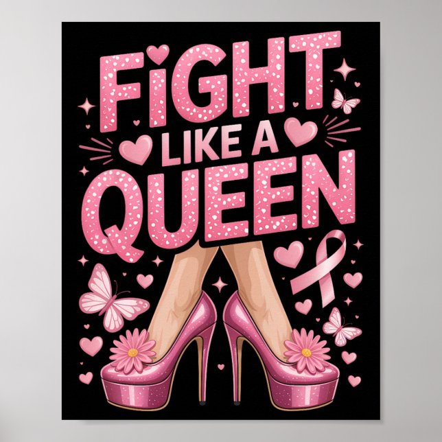 Affiche Combattre Comme Une Reine Sensibilisation Au Cance (Devant)
