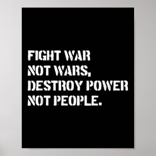 Affiche Combattre la guerre et non les guerres détruire le