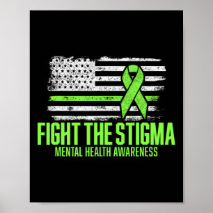 Affiche Combattre La Stigma American Flag Sensibilisation 