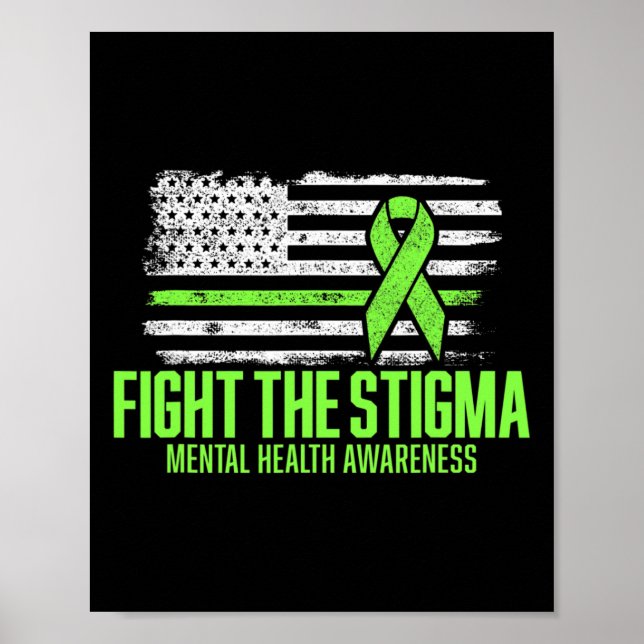 Affiche Combattre La Stigma American Flag Sensibilisation  (Devant)