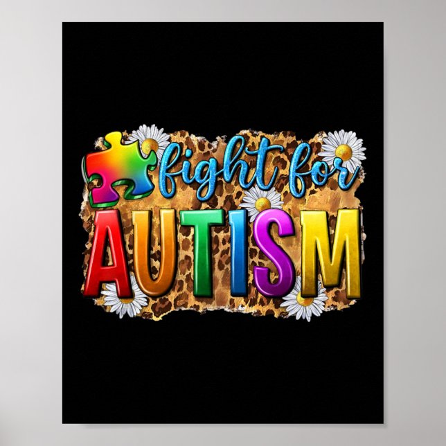 Affiche Combattre l'autisme Daisy et Puzzle Sensibilisatio (Devant)
