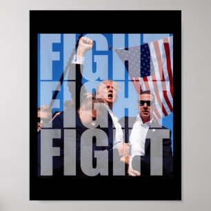Affiche Combattre Le Combat Pour Donald Trump 2024 Usa Ell