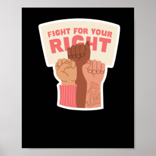 Affiche Combattre Pour Votre Sticker Feministe Droit
