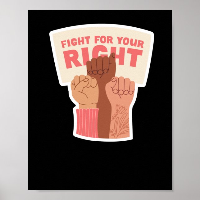 Affiche Combattre Pour Votre Sticker Feministe Droit (Devant)