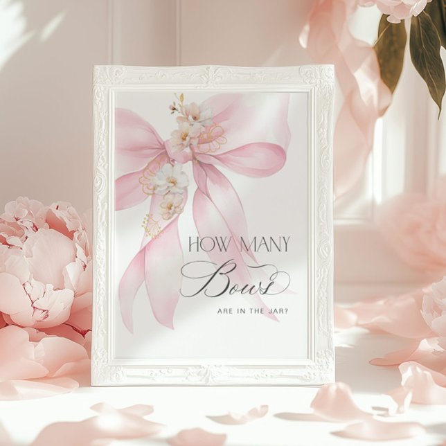 Affiche Combien d'arcs Rose blush Baby Shower  (Créateur téléchargé)