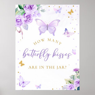 Affiche Combien de Baby showers Baisers à papillon Jeu