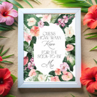 Combien de baisers Jeu de Baby Shower Floral Tropi