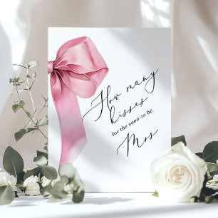 Affiche Combien de baisers Mariage Pink Bow Script