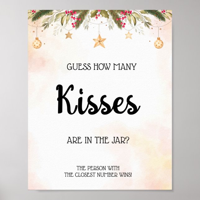 Affiche Combien de baisers Panneau de jeu de Baby Shower d (Devant)